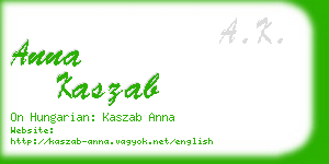 anna kaszab business card